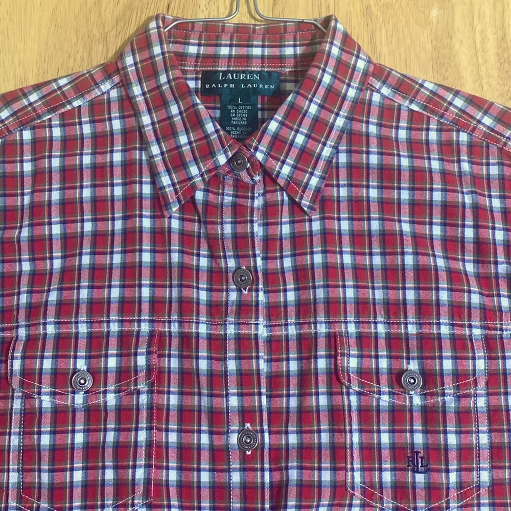 RALPH LAUREN Western Style Checkered Shirt Women's Size L